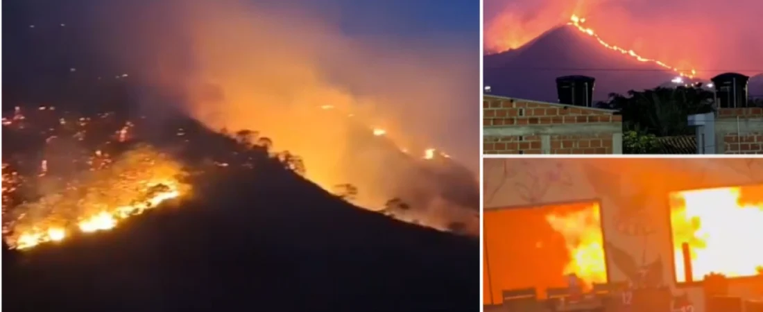 Incendio forestal en Ábrego alcanza restaurante y amenaza casco urbano