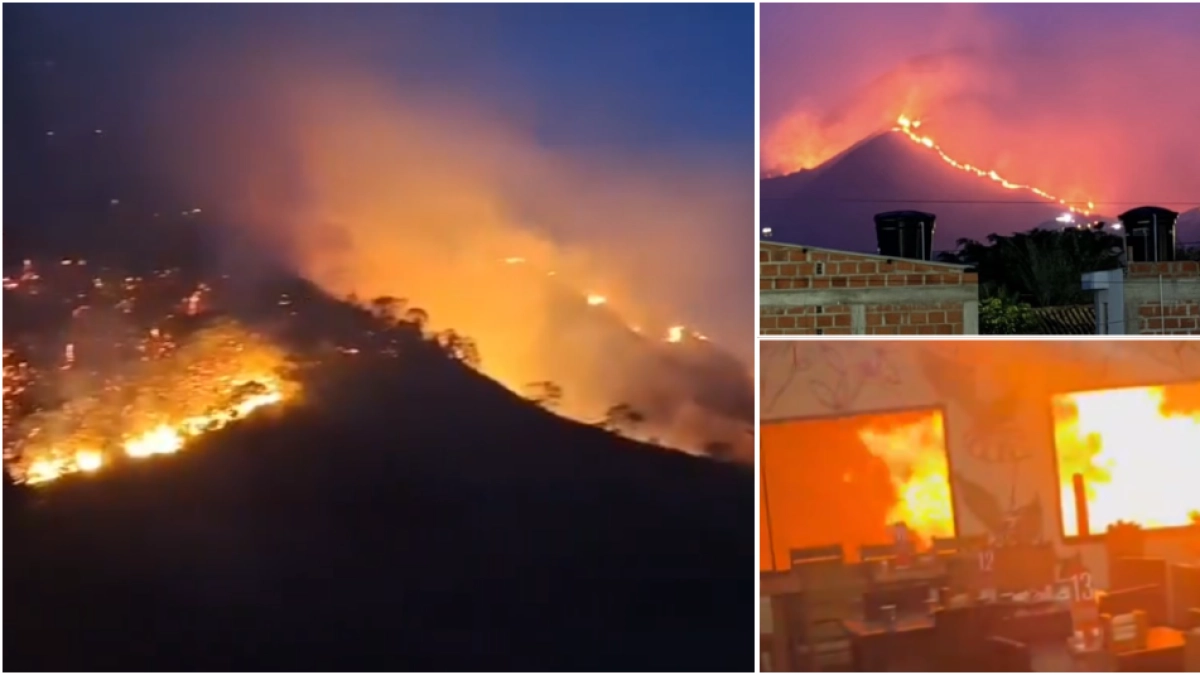 Incendio forestal en Ábrego alcanza restaurante y amenaza casco urbano